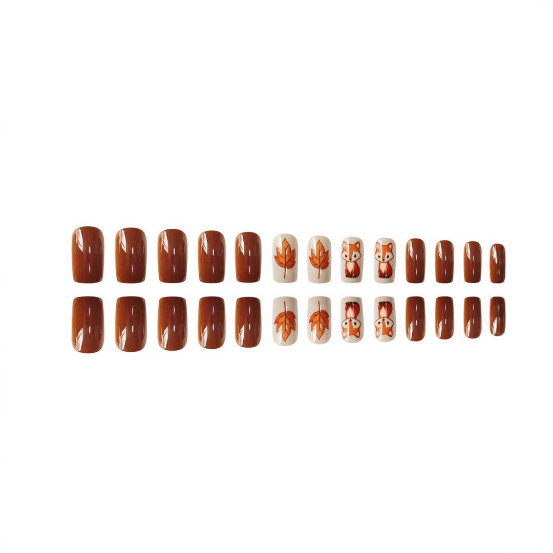 Thematic Fox and Leaf Nail Art Set Kalsten