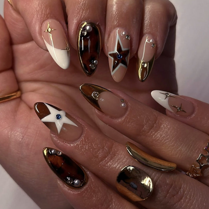 Artful Nail Extensions in Elegant Glamour Design Kalsten