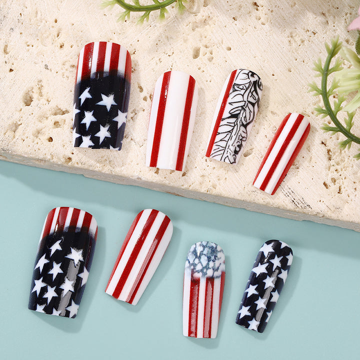 Creative artificial nails with patriotic design Kalsten