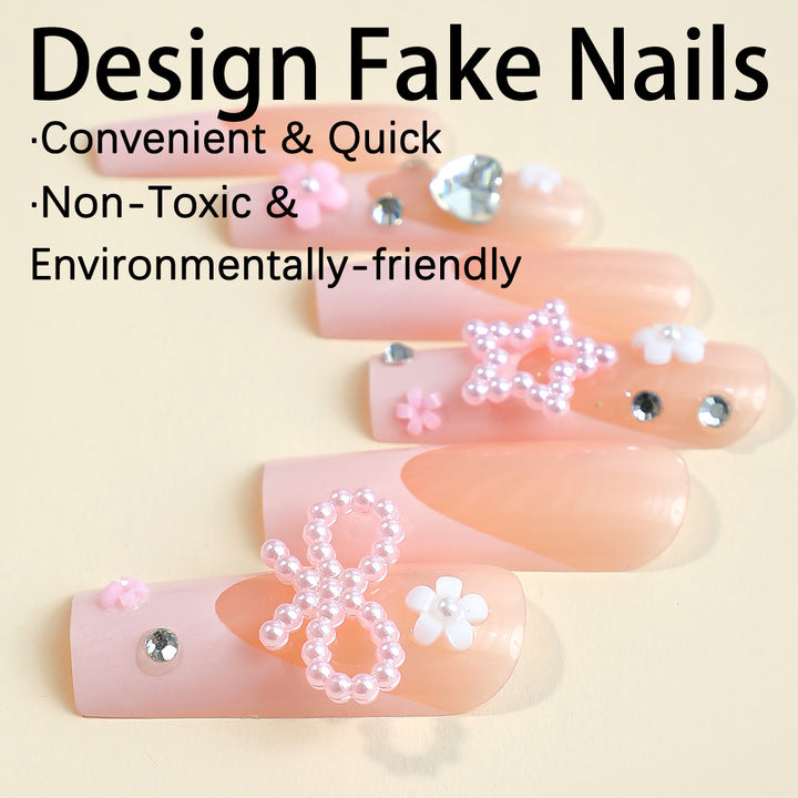 Glamorous artificial nail design with golden accents Kalsten