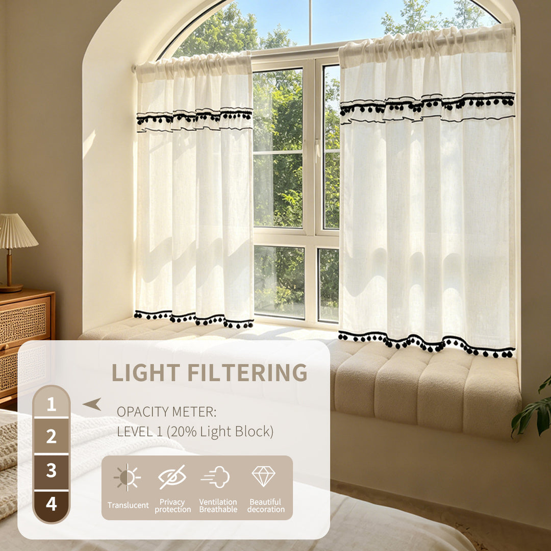 Elegant Sheer Lace Window Curtains