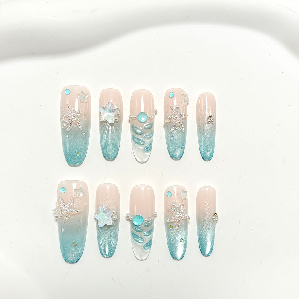Artificial nails in elegant ocean design Kalsten