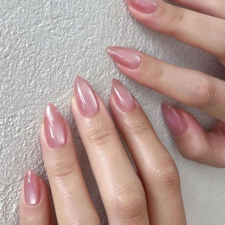 Artificial nails with elegant high gloss and pointed design Kalsten
