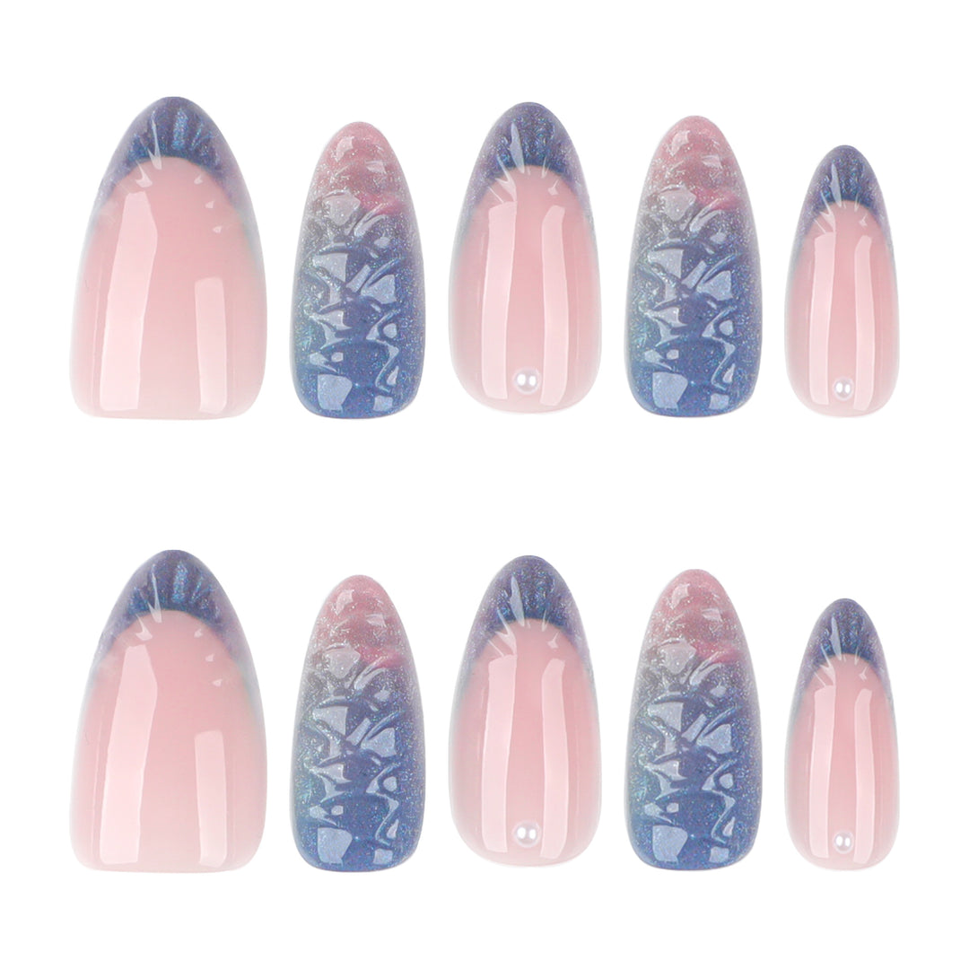 Artful nail extensions with shimmering play of colors and glamorous accents Kalsten