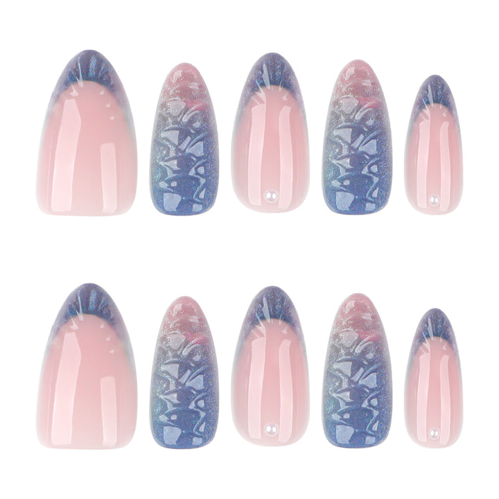 Artful nail extensions with shimmering play of colors and glamorous accents Kalsten