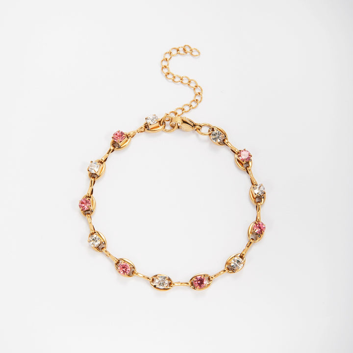Elegant Gemstone Accent Link Bracelet Kalsten