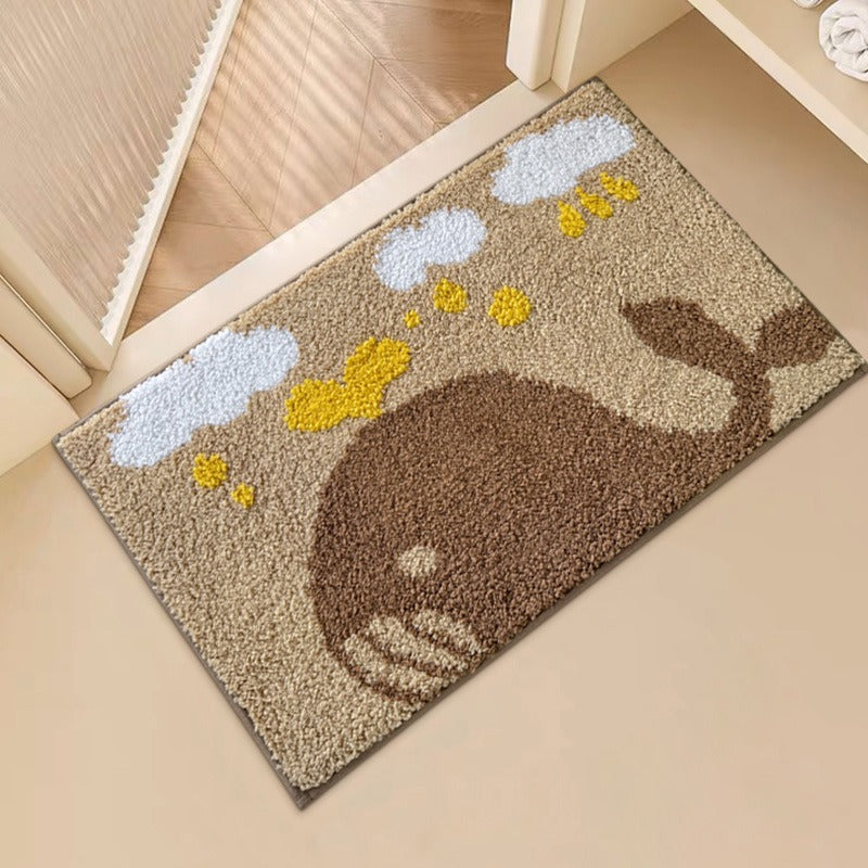 Whale-Themed Cozy Bath Mat Kalsten