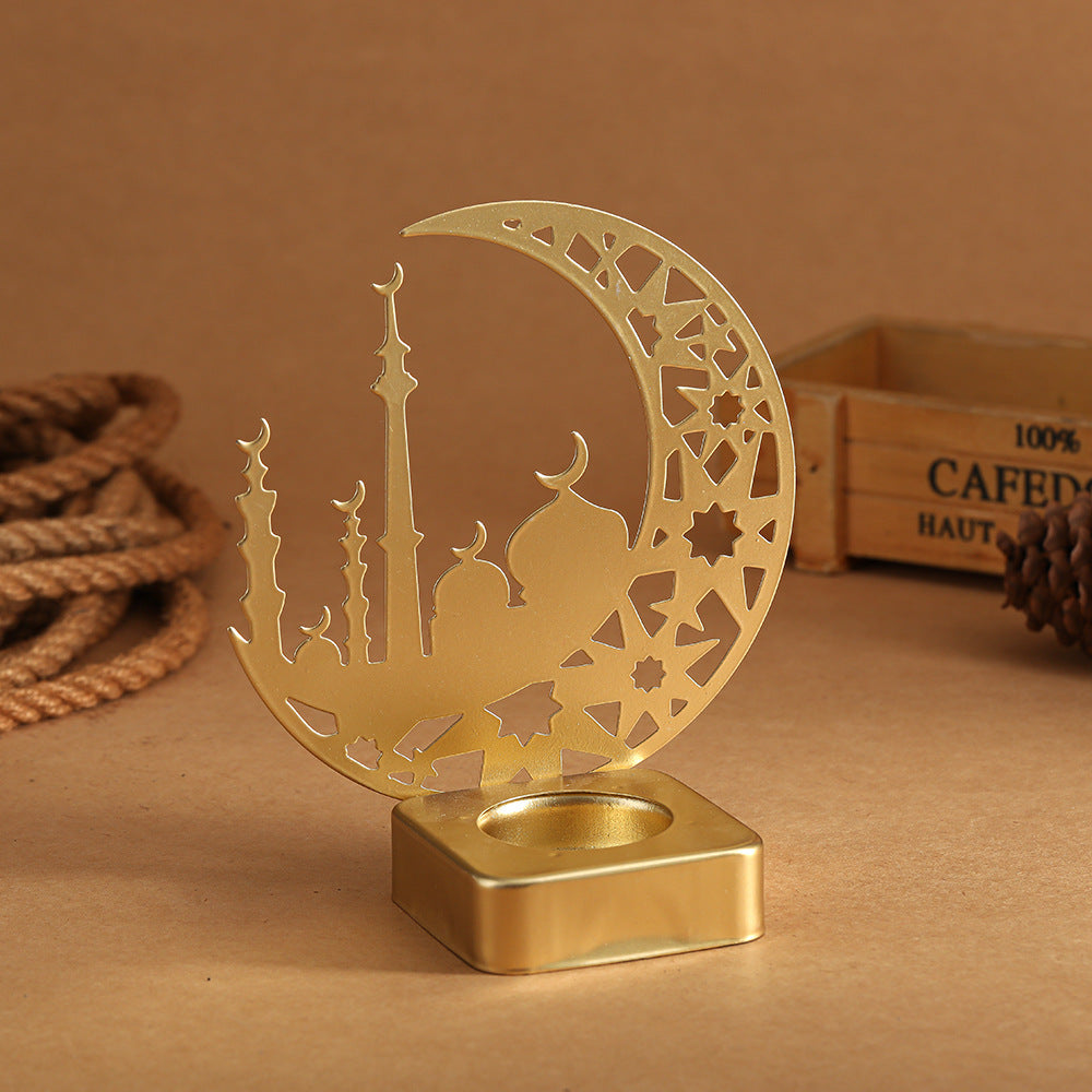 Decorative Crescent Mosque Metal Tealight Candle Holder Kalsten