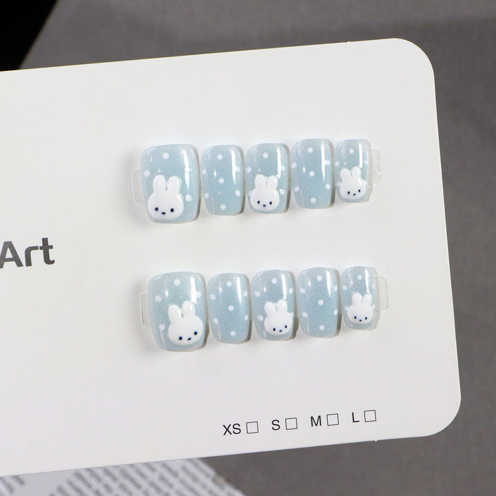 Whimsical Bunny-Themed Press-On Nail Art Set Kalsten