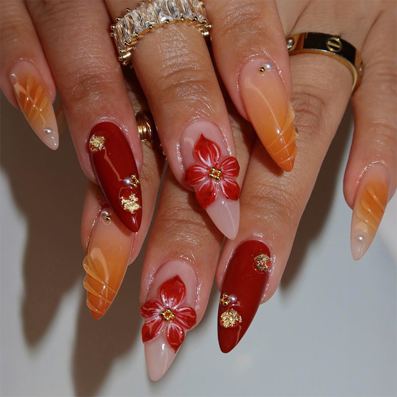 Elegant Floral Press-On Nail Art Set Kalsten 1788496102