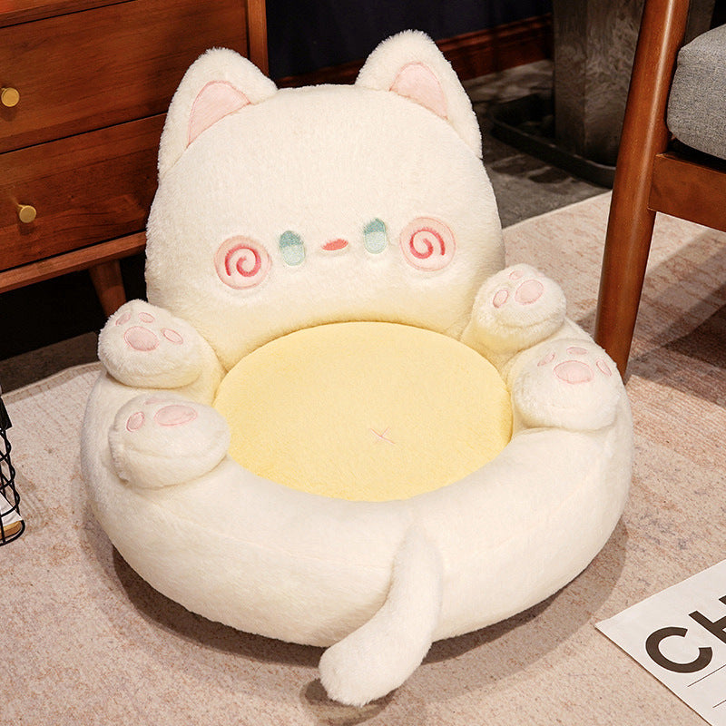 Plush pet bed with raised edge and removable cuddly pillow