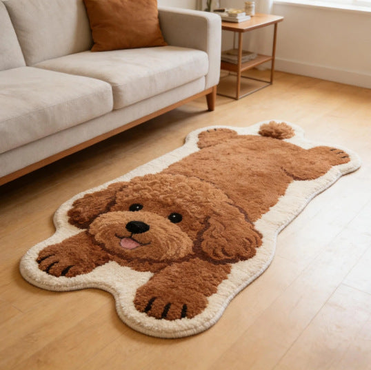 Playful Dog Shaped Area Rug