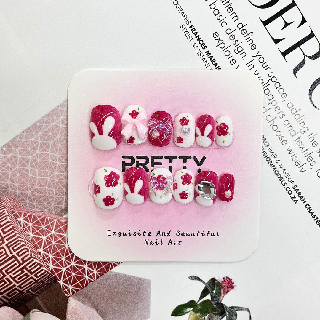 Artistic 3D Decorated Press-On Nail Set Kalsten