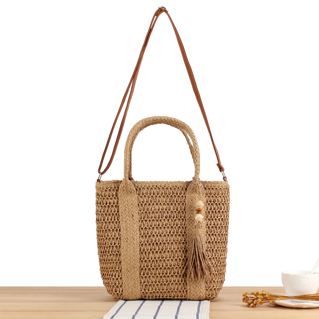 Handbag with Woven Design and Removable Shoulder Strap Kalsten