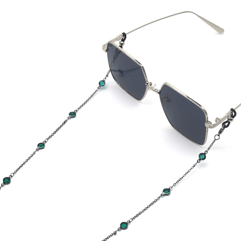Stylish Crystal-Accented Eyewear Chain Kalsten