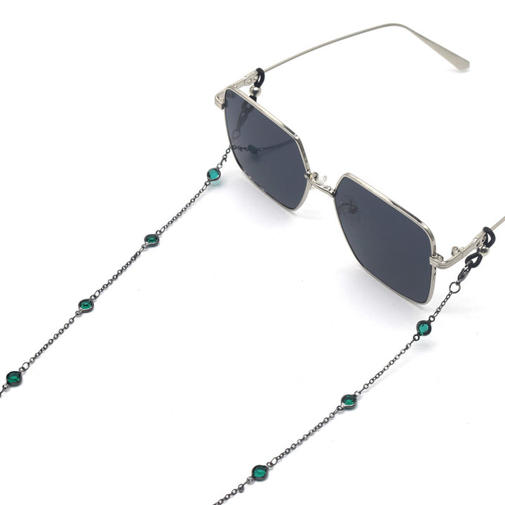 Stylish Crystal-Accented Eyewear Chain Kalsten