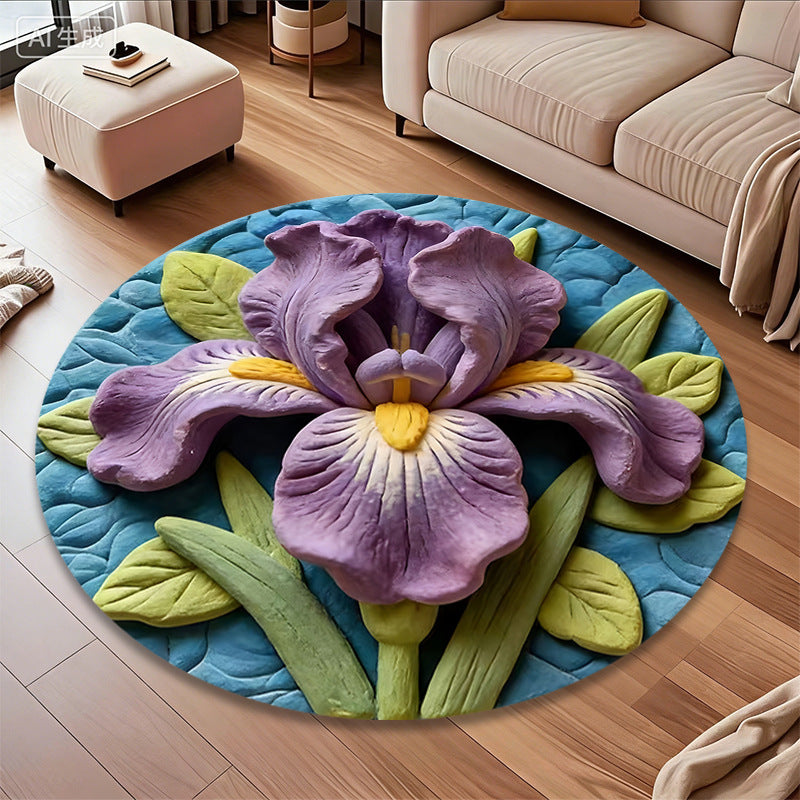 3D Flower-Themed Area Rug
