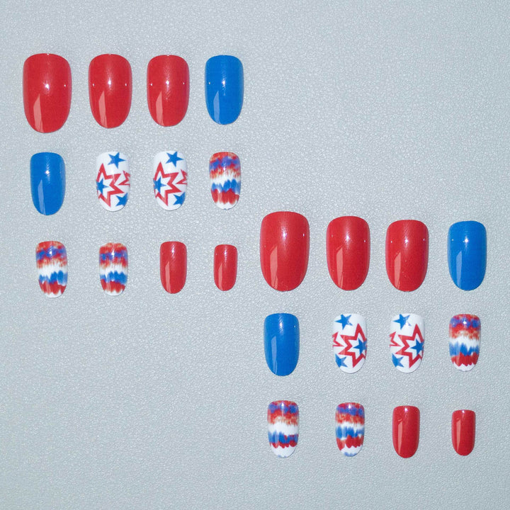 Patriotic Star and Stripe Nail Art