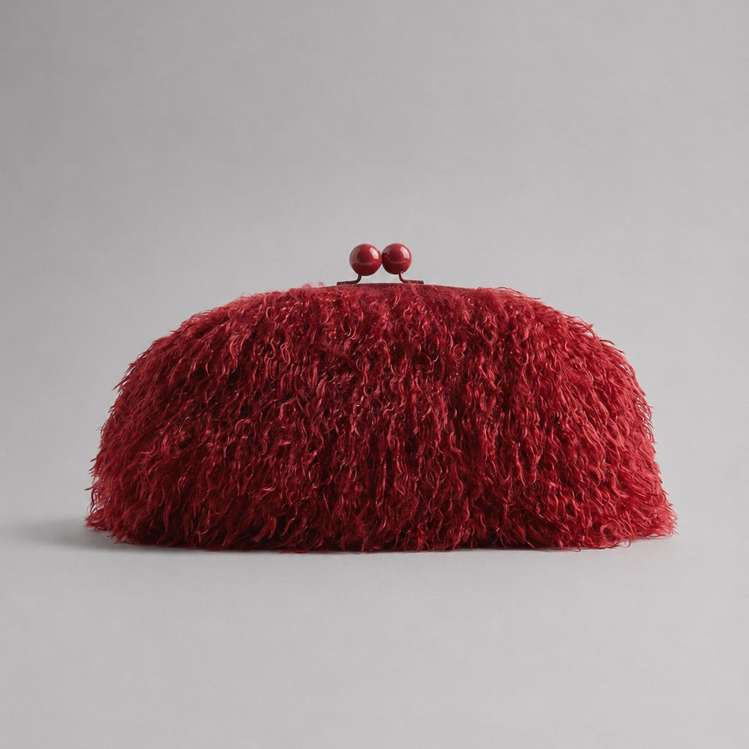 Fur Textured Clutch Bag