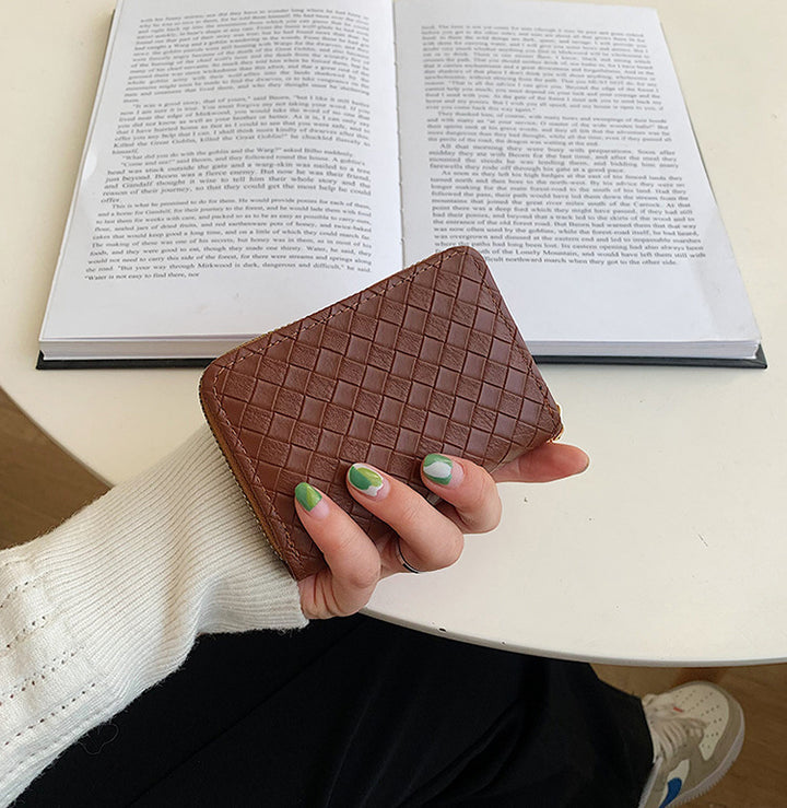 Textured Zip-Up Card Holder