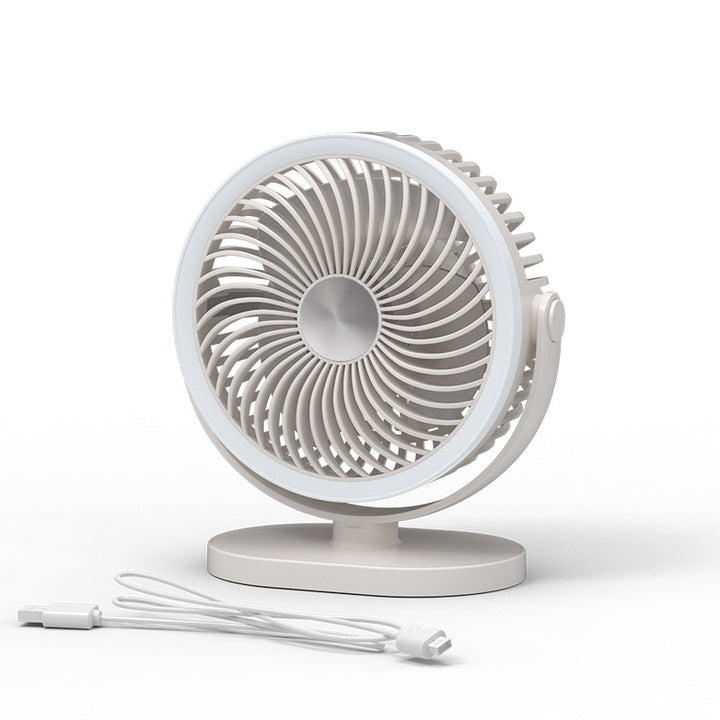 Ladies portable table fan with LED ring lighting Kalsten