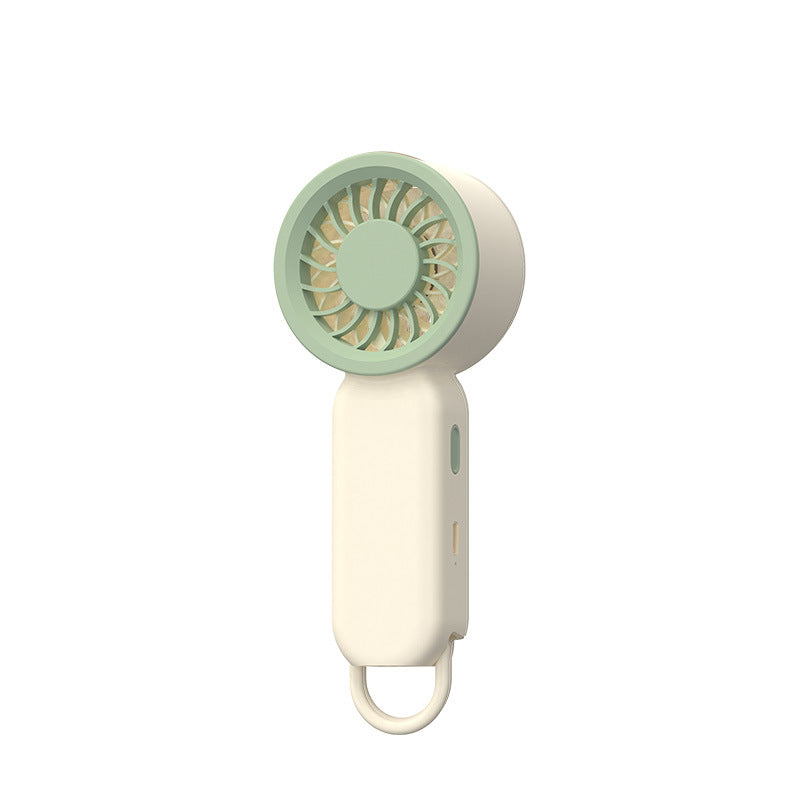 Unisex portable USB rechargeable battery hand fan with hanging loop and quiet motor Kalsten