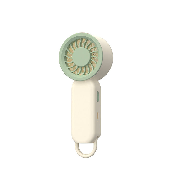 Unisex portable USB rechargeable battery hand fan with hanging loop and quiet motor Kalsten