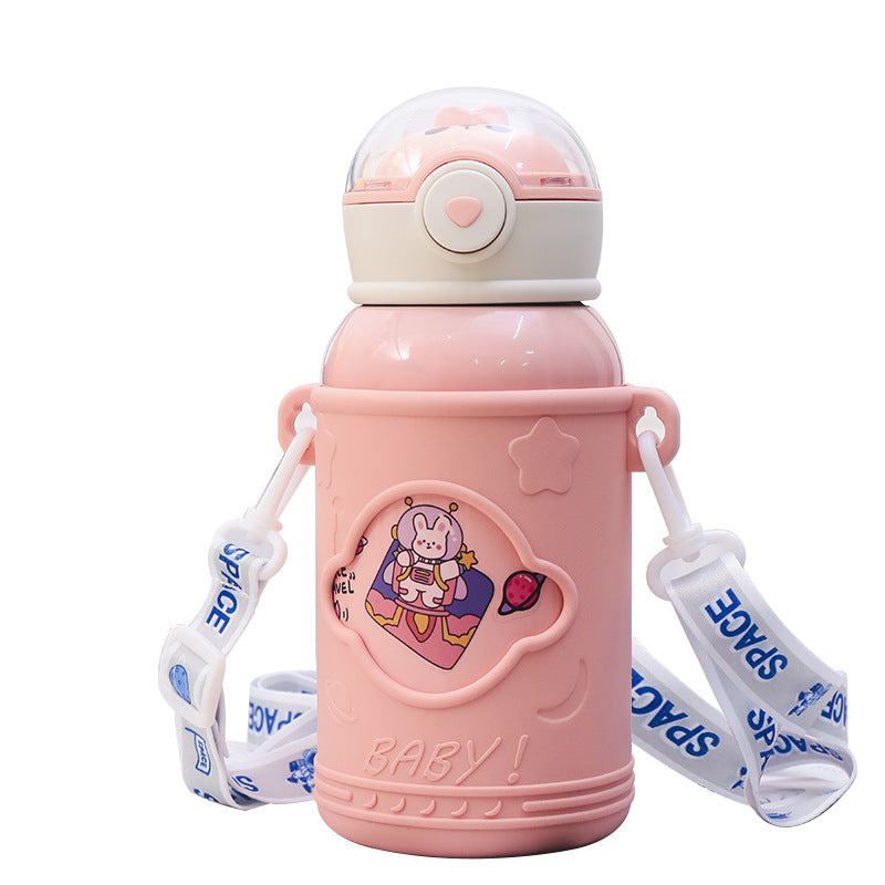 Women's Insulated Drinking Bottle with Playful Manga Design Kalsten