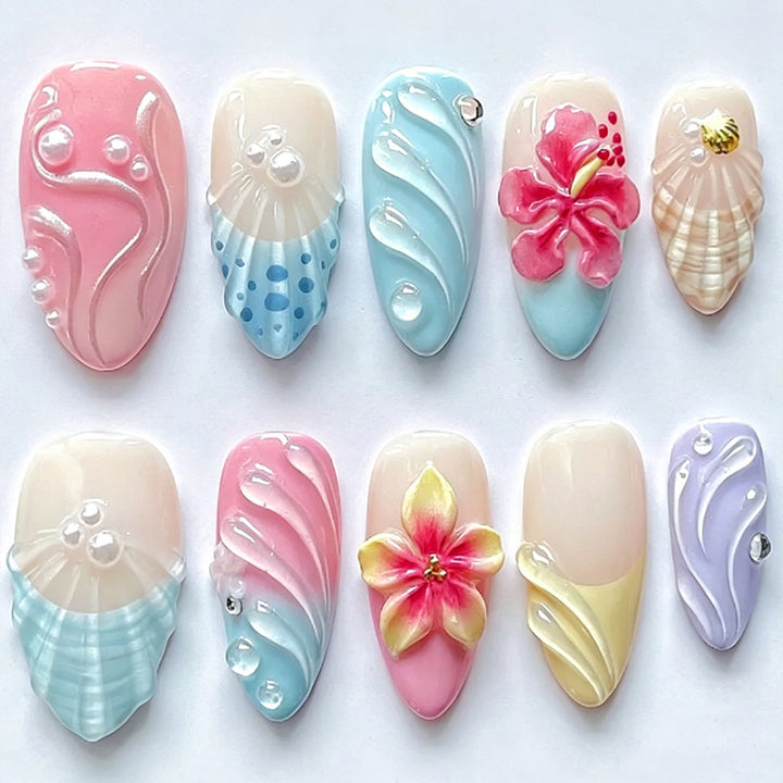 Nail art set with maritime motifs and unique designs Kalsten