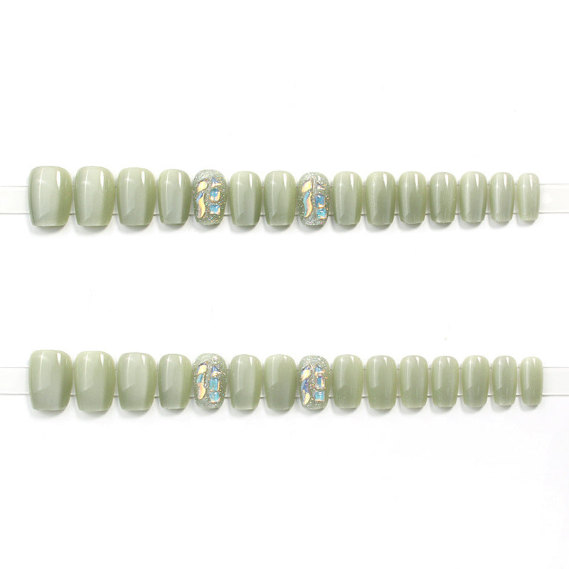 Decorative Press-On Nail Tips Set with Geometric Designs Kalsten