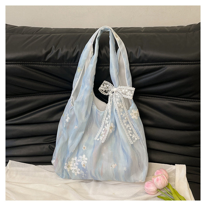 Elegant Floral Printed Shoulder Tote Bag Kalsten