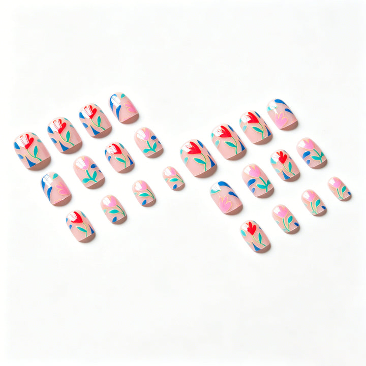 Artistic Floral Nail Design