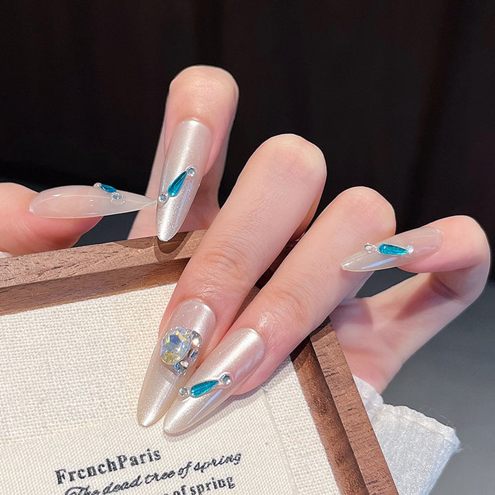 Crystal-Embellished Nail Art Extensions Kalsten