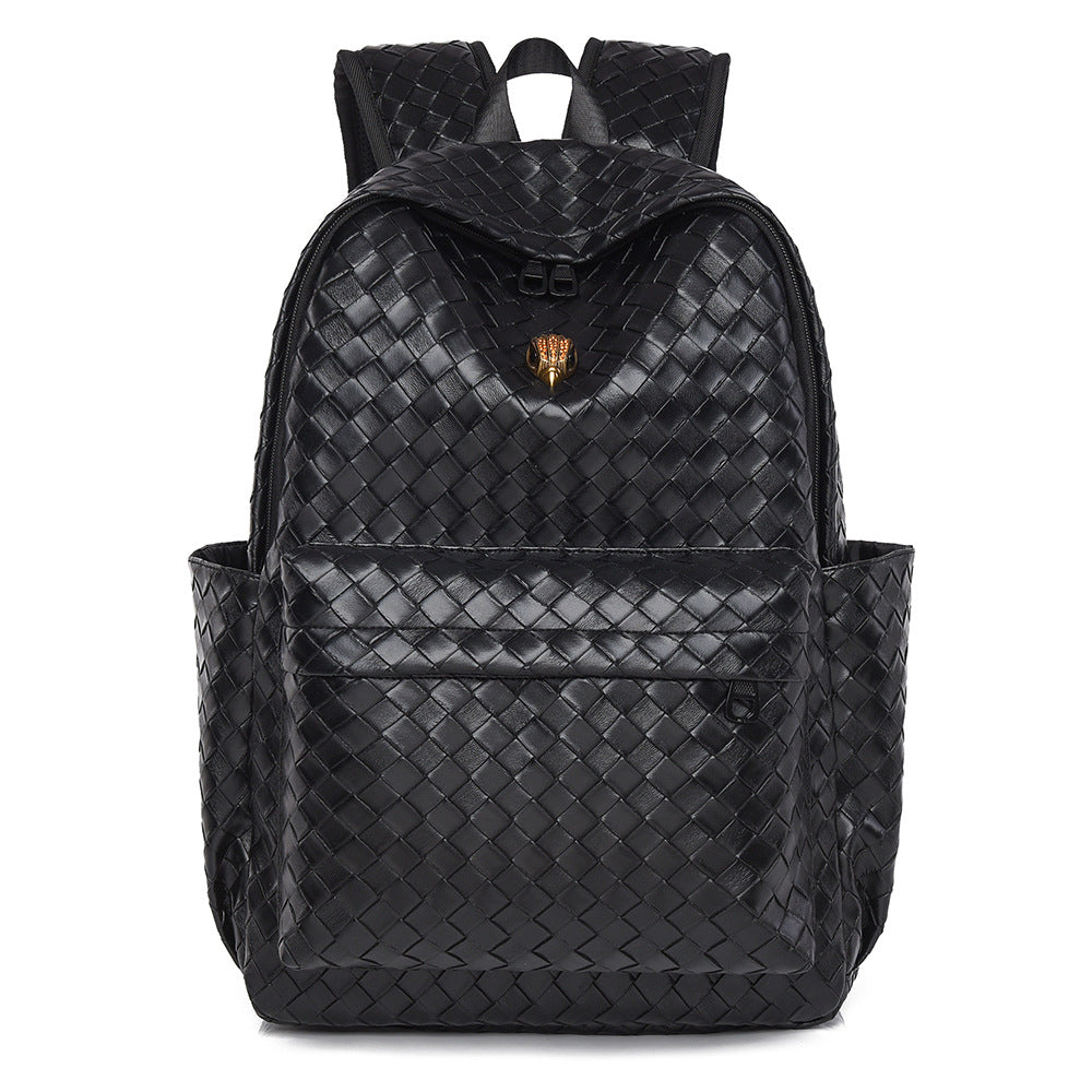 Woven Leather Casual Backpack Kalsten