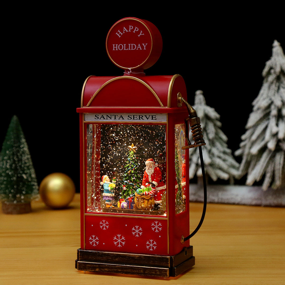 Nostalgic Christmas lantern with moving snowman scene Kalsten