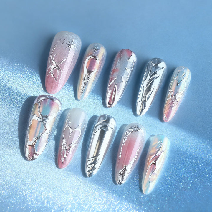 Artistic Metallic Nail Art Design Kalsten