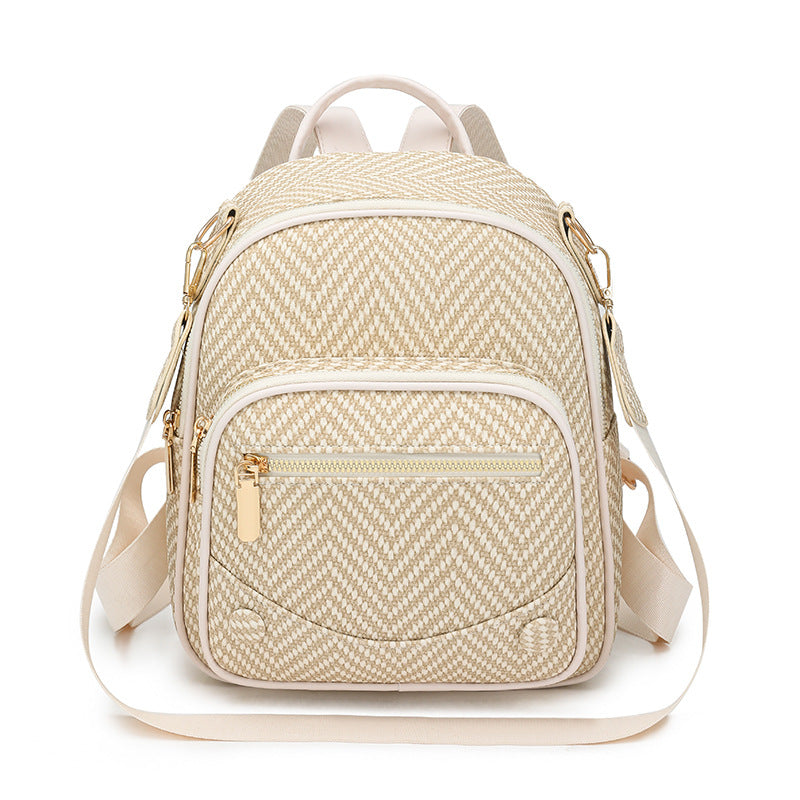 Multi-Functional Herringbone Pattern Backpack Kalsten