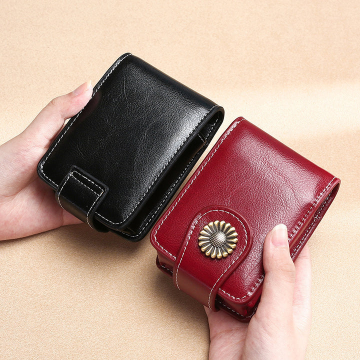 Vintage Leather Buttoned Coin Purse Kalsten