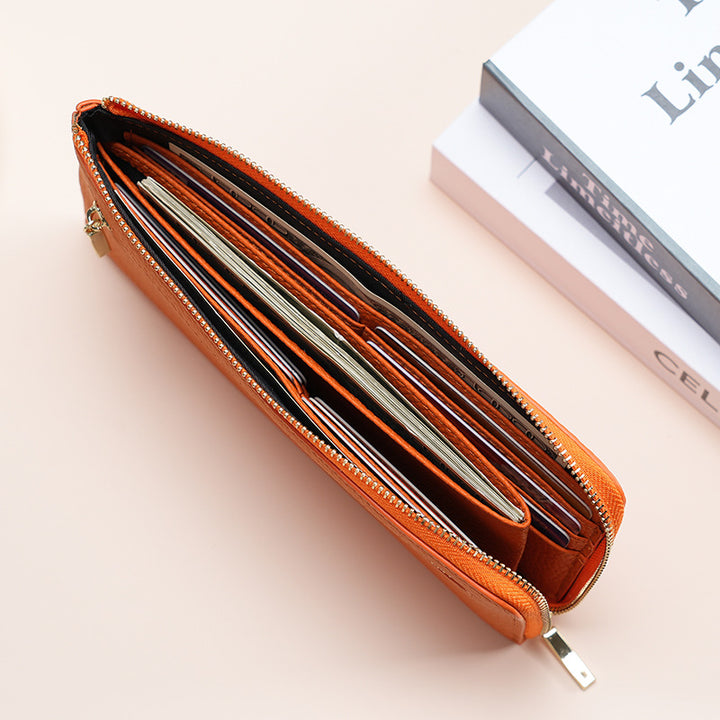 Premium Leather Zip Around Wallet