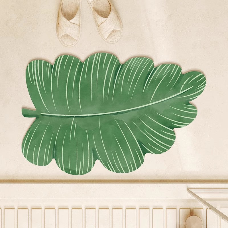 Playful Leaf-Shaped Bath Mat