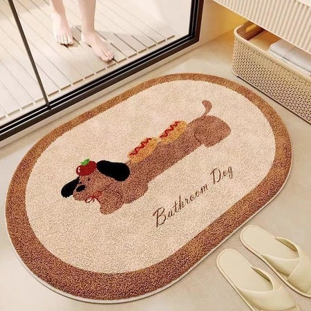 Cartoon-Themed Plush Bath Mat