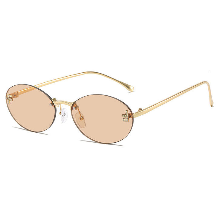 Sleek Metal Oval Sunglasses Kalsten