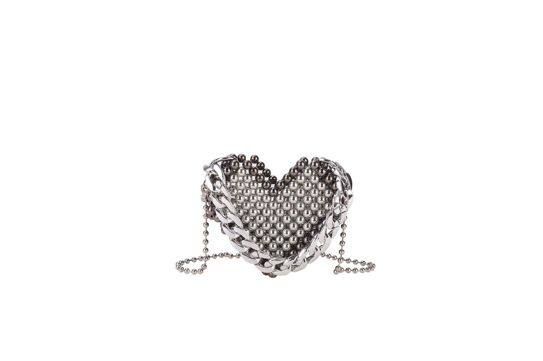 Heart-Shaped Beaded Evening Clutch