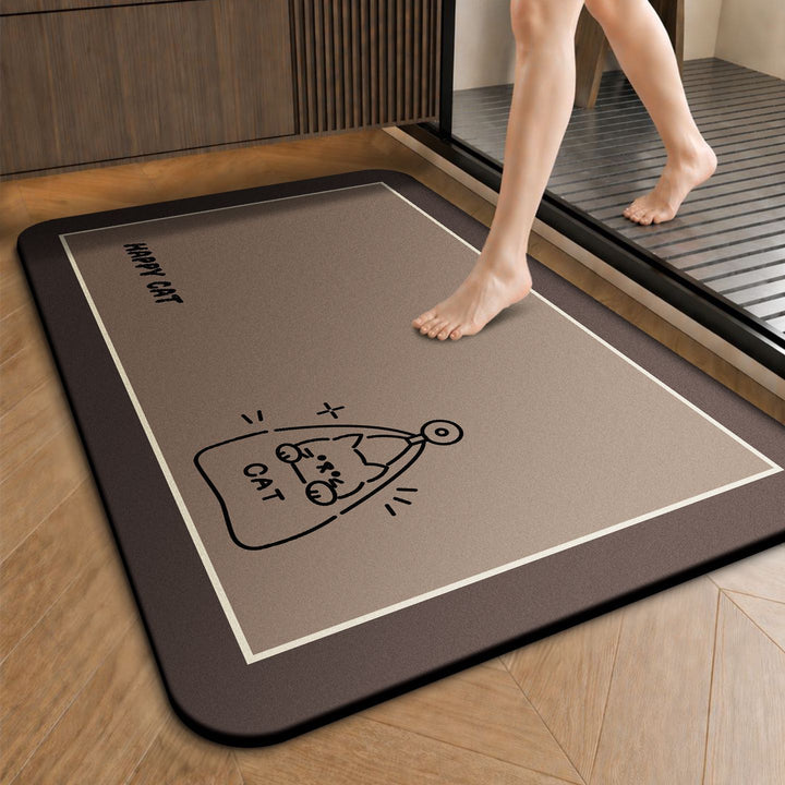 Funny Cartoon Cat-Themed Anti-Slip Bath Mat