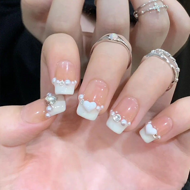 Decorative Stiletto Press-On Nails with Gemstone Accents Kalsten