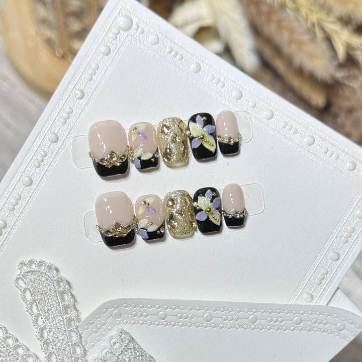 Decorative Floral Press-On Nail Art Set Kalsten 1788223891