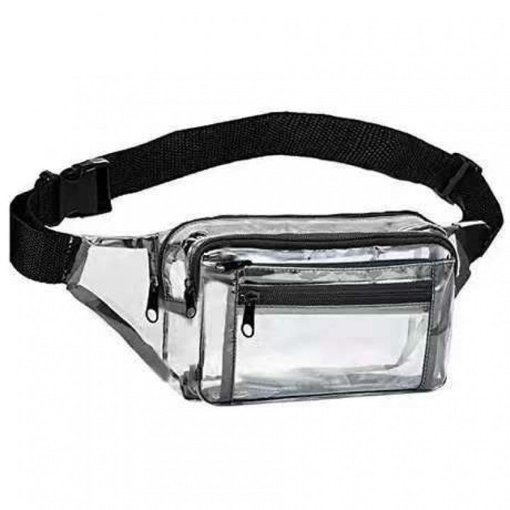 Transparent belt bag with multiple zippered compartments Kalsten