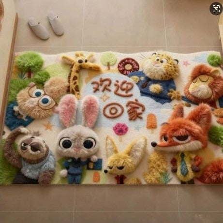 Playful Animal-Themed Decorative Bath Mat Kalsten