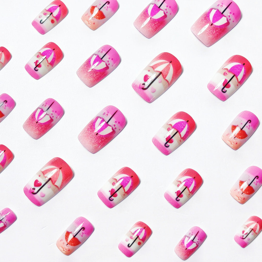 Art nails with Romantic Umbrella Design Kalsten