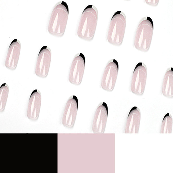 Artificial nail art with modern French-tip design Kalsten